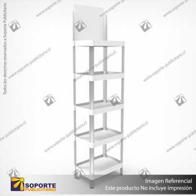 EXHIBIDOR MODULAR PARA PRODUCTOS 35*24*132 CMS PAYLOADER ESTANDAR BANDEJA BLANCA (C2)