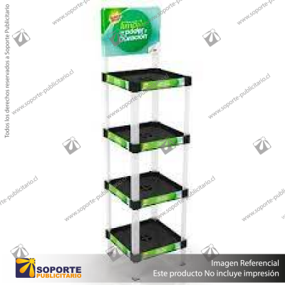 EXHIBIDOR MODULAR PARA PRODUCTOS 40*40 CMS PAYLOADER SISTEMA ENSAMBLE BANDEJA NEGRA