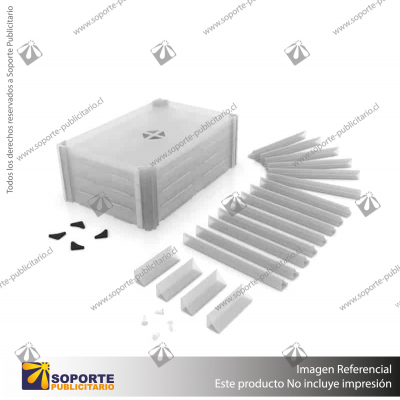 EXHIBIDOR MODULAR PARA PRODUCTOS 40*60 CMS PAYLOADER SISTEMA ENSAMBLE BANDEJA BLANCA (SEMI TRANSPARE