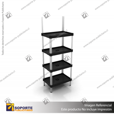 EXHIBIDOR MODULAR PARA PRODUCTOS 40*60 CMS PAYLOADER SISTEMA ENSAMBLE BANDEJA NEGRA