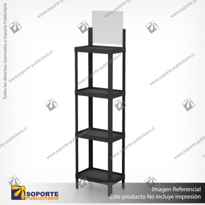 EXHIBIDOR MODULAR PARA PRODUCTOS 40*60 CMS PAYLOADER SISTEMA ENSAMBLE BANDEJA NEGRA