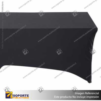 FUNDA MANTEL PARA MESA PUBLICITARIA DE 152 A 180 CMS COLOR NEGRO