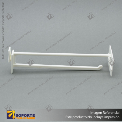 GANCHERA ABS BLANCA DOBLE CON PORTAPRECIO 8 TW8
