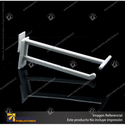 GANCHERA DOBLE  ABS BLANCA 5" CON SOPORTE PARA PORTAPRECIO