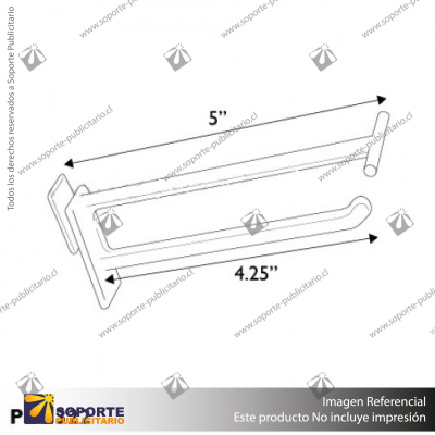 GANCHERA DOBLE  ABS BLANCA 5" CON SOPORTE PARA PORTAPRECIO