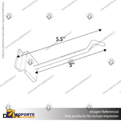 GANCHERA ESPIGA BASE ANCHA  ABS BLANCA 5.5"
