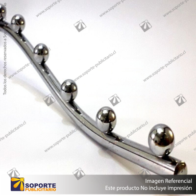 GANCHERA METALICA CASCADA CURVA 7 TOPES PANEL RANURADO