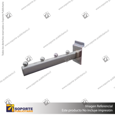 GANCHERA METALICA CASCADA RECTA 4 TOPES PANEL RANURADO