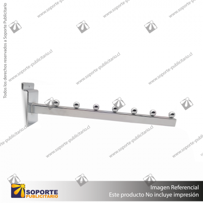GANCHERA METALICA CASCADA RECTA 7 TOPES PANEL RANURADO