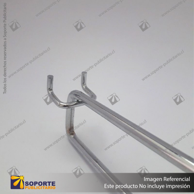 GANCHERA METALICA CROMADA DOBLE 15 CM PANEL PERFORADO