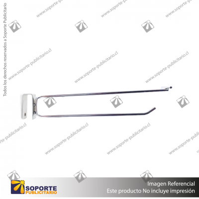 GANCHERA METALICA CROMADA DOBLE 20 CM PARA BARRA