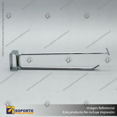 GANCHERA METALICA CROMADA DOBLE PARA BARRA