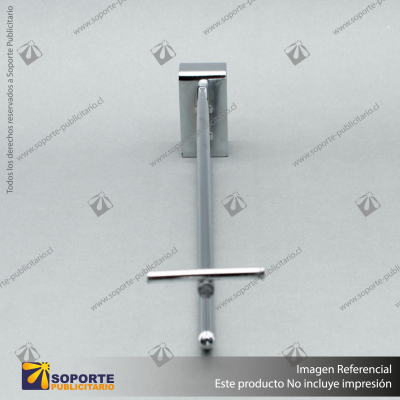 GANCHERA METALICA CROMADA DOBLE PARA BARRA