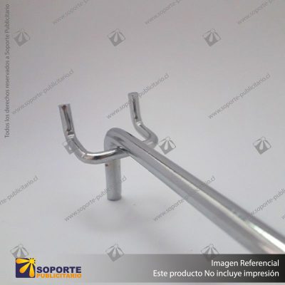 GANCHERA METALICA CROMADA ESPIGA 15 CM PANEL PERFORADO