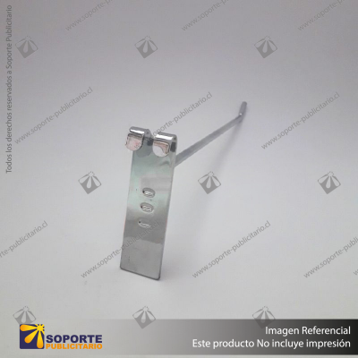 GANCHERA METALICA CROMADA ESPIGA 15 CM SISTEMA MALLA