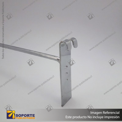 GANCHERA METALICA CROMADA ESPIGA 15 CM SISTEMA MALLA