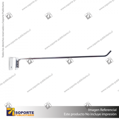 GANCHERA METALICA CROMADA ESPIGA 20 CM PARA BARRA