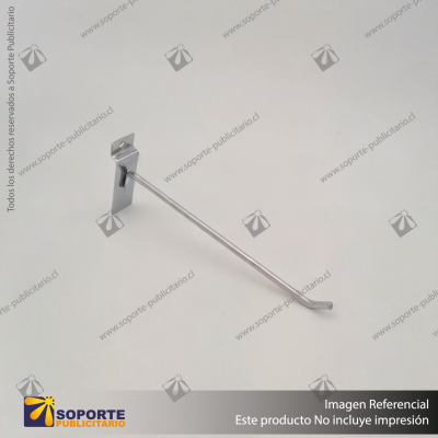 GANCHERA METALICA CROMADA ESPIGA 20 CM - PANEL RANURADO