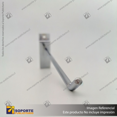 GANCHERA METALICA CROMADA ESPIGA 20 CM - PANEL RANURADO