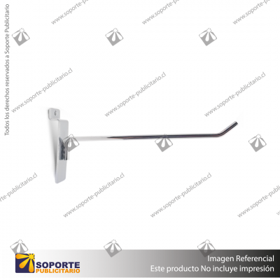 GANCHERA METALICA CROMADA ESPIGA 35 CM - PANEL RANURADO