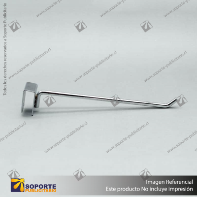 GANCHERA METALICA CROMADA SIMPLE PARA BARRA