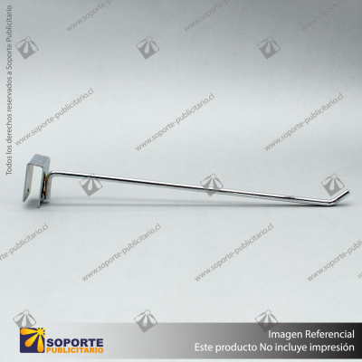 GANCHERA METALICA CROMADA SIMPLE PARA BARRA