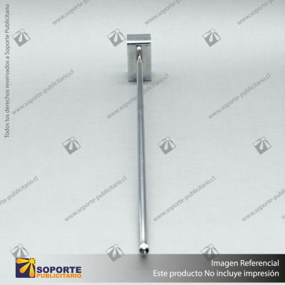 GANCHERA METALICA CROMADA SIMPLE PARA BARRA