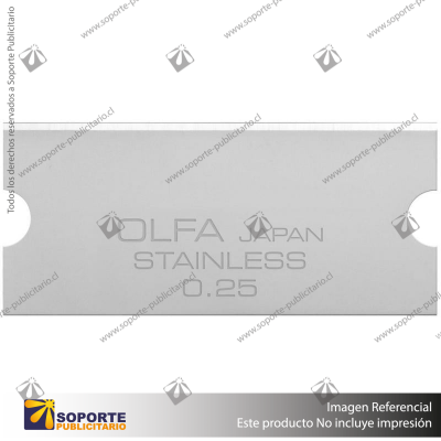 GSB-2S/6B 40MM STAINLESS STEEL GLASS SCRAPER BLADE - 6 PACK VARIATION: DEFAULT TITLE