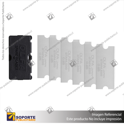 GSB-2S/6B 40MM STAINLESS STEEL GLASS SCRAPER BLADE - 6 PACK VARIATION: DEFAULT TITLE