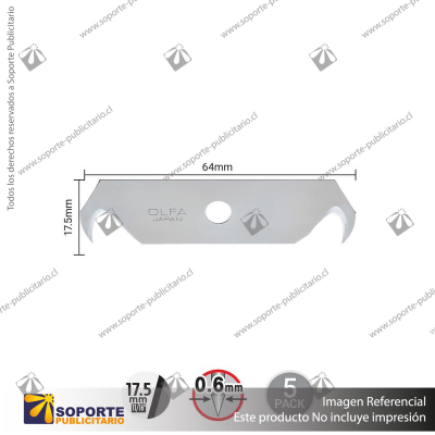 HOB DUAL-EDGE HOOK SAFETY BLADE - 5 PACK VARIATION: DEFAULT TITLE