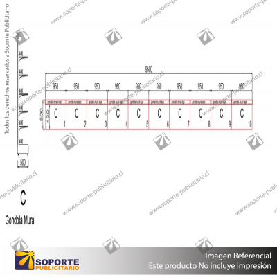 J- NAVE MURAL 10 – GONDOLA MURAL 2000X9560X500