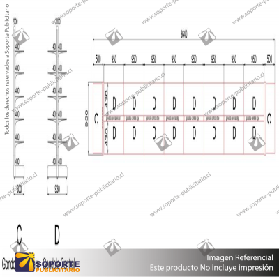 K – NAVE CENTRAL SUPER CON 8 GóNDOLAS – 2000×8.640×1000
