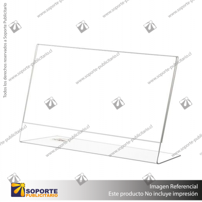 L SHAPE SLANTED SIGN HOLDER (LANDSCAPE) A5 CLEAR