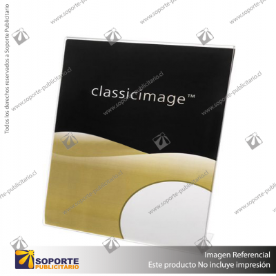 L SHAPE SLANTED SIGN HOLDER (PORTRAIT) A3 CLEAR