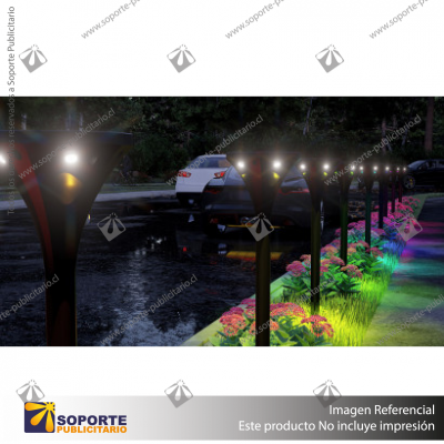 LAMPARA SOLAR S11 2W ESTACA 360 CAMINO JARDIN CON PANEL INTEGRADO RGB