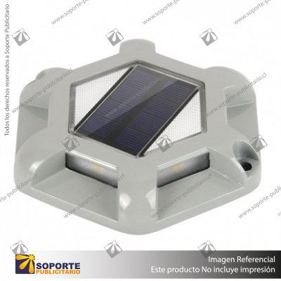 LAMPARA SOLAR S13 2W PISO TIERRA CON PANEL INTEGRADO BLANCO NEUTRO CUERPO GRIS