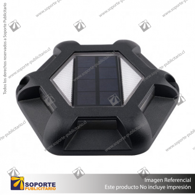 LAMPARA SOLAR S14 2W PISO TIERRA CON PANEL INTEGRADO BLANCO NEUTRO CUERPO NEGRO
