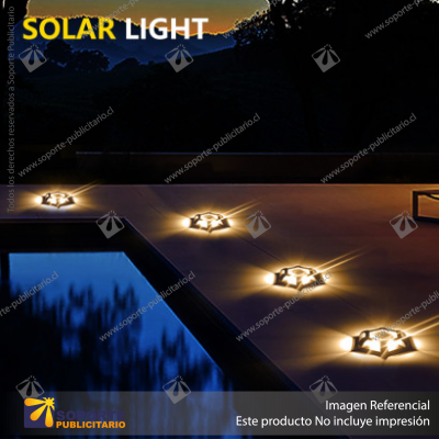 LAMPARA SOLAR S14 2W PISO TIERRA CON PANEL INTEGRADO BLANCO NEUTRO CUERPO NEGRO