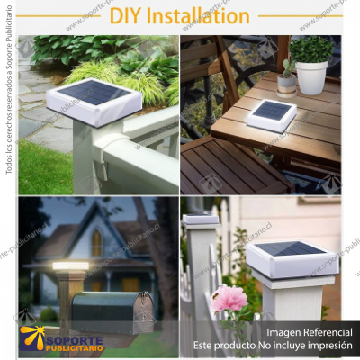 LAMPARA SOLAR S17 2W PILAR POSTE CON PANEL INTEGRADO COLOR 3 EN 1