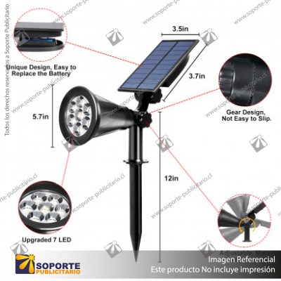 LAMPARA SOLAR S3 7W ESTACA CON PANEL INTEGRADO BLANCO NEUTRO