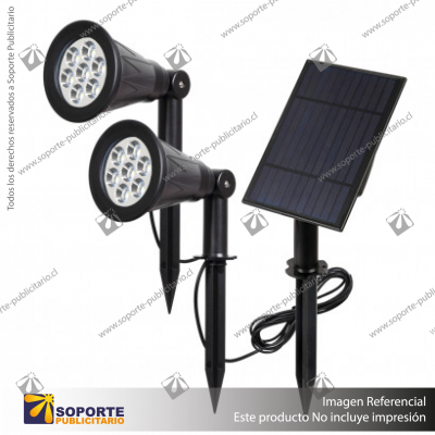 LAMPARA SOLAR S9 7W ESTACA DOBLE CON PANEL INDEPENDIENTE BLANCO NEUTRO