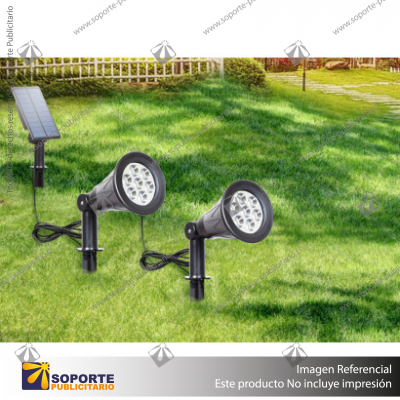LAMPARA SOLAR S9 7W ESTACA DOBLE CON PANEL INDEPENDIENTE BLANCO NEUTRO