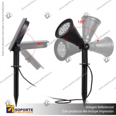 LAMPARA SOLAR S9 7W ESTACA DOBLE CON PANEL INDEPENDIENTE BLANCO NEUTRO