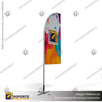 MASTIL CURVO VELA ALUMINIO 220*70 CMS PARA BANDERA PUBLICITARIA