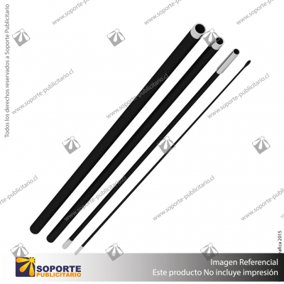 MASTIL CURVO VELA PRO 220*70 CMS (280 CMS) PARA BANDERA PUBLICITARIA (C40)