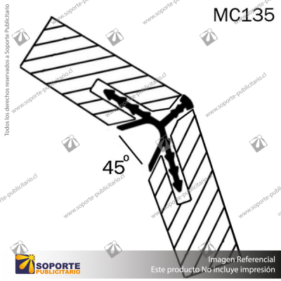 MC 135 - 135 DEGREE CORNER JOIN PROFILE - MILL FINISH - 5M