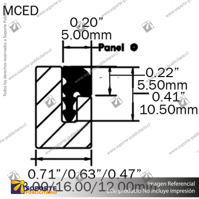 MCED - ROUND & SQUARE PANEL EDGING PROFILES - ANODISED-ROUND - 3.7METERS