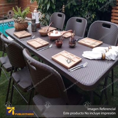 MESA PLEGABLE RECTANGULAR 180 CM ECO-RATTAN