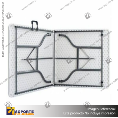 MESA PLEGABLE RECTANGULAR TIPO MALETA 180CM BLANCO