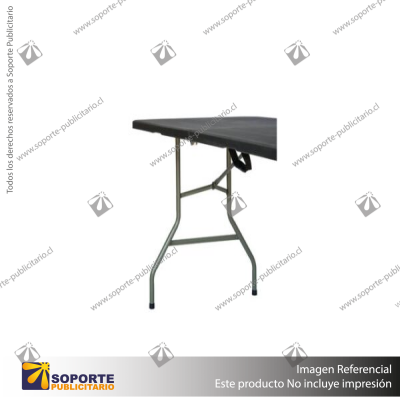MESA PLEGABLE RECTANGULAR TIPO MALETA 180CM NEGRO